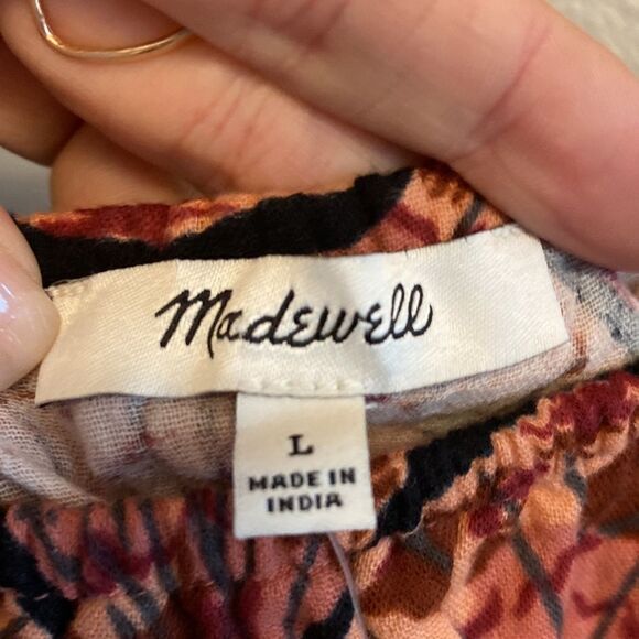 NWT- Madewell-Lightestspun Cover-Up Bubble Crop Top in Painted Seashells - Picture 8 of 13